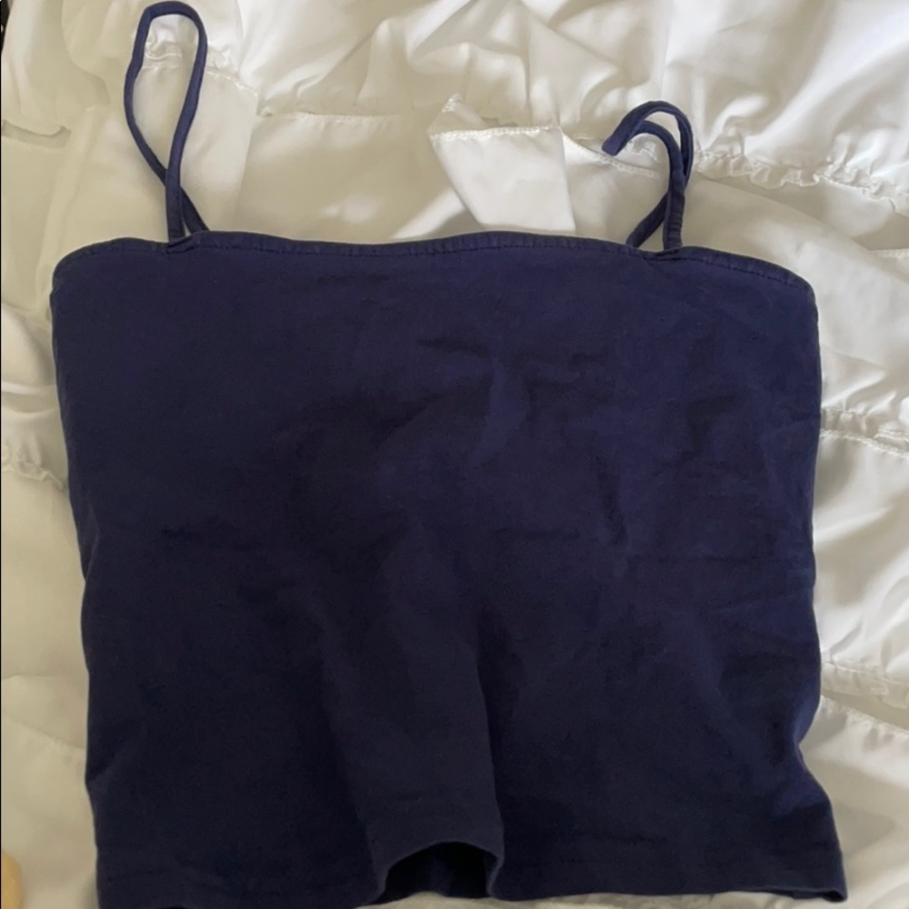 Navy blue crop tank top